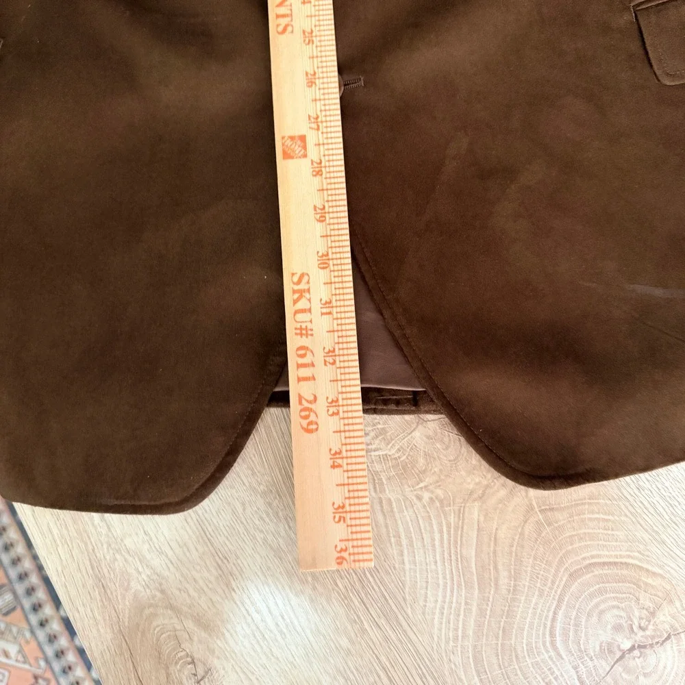 Ralph Ralph Lauren Blazer Mens 58R Brown Faux Suede Paisley Lined Sport Coat